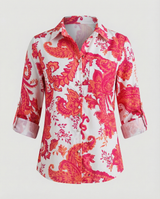 Maribel - Blusa da donna con collo a risvolto