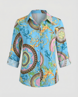 Maribel - Blusa da donna con collo a risvolto