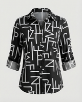 Maribel - Blusa da donna con collo a risvolto