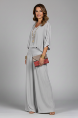 Viviane - Womens Chiffon Two Piece Wide Leg Set