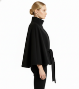 Valoria - Womens Wool Coat With High Collar And Belt