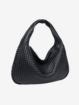 Lorna - Woven Leather Crescent Hobo Shoulder Bag