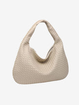 Lorna - Woven Leather Crescent Hobo Shoulder Bag