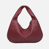 Lorna - Woven Leather Crescent Hobo Shoulder Bag