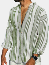 Montherra - Striped Linen Shirt For Men