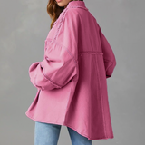 Ismeriah - Womens Oversized Cotton Denim Jacket