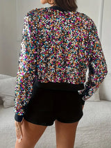Zafrina - Womens Sequin Bomber Jacket