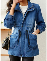 Zarellie - Womens Zip Pocket Denim Jacket