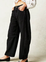 Sephira - Leopard Barrel Jeans
