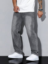 Jiren - Mens Casual Jeans Solid Colour