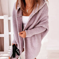 Thalora – Women’s Long Hooded Knit Cardigan