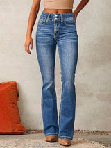 Solene - Womens High Waist Flared Jeans