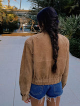 Janine - Womens Oversized Short Jacket With Zip Pockets