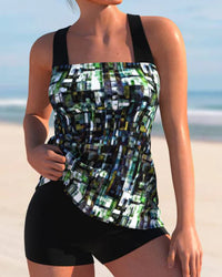 Alveria - Womens Tankini Set With Shorts And Printed Top