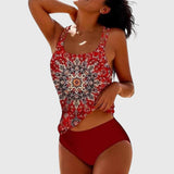 Serelithe - Womens Printed Strappy Tankini Swimsuit