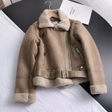 Maerelle – Women’s Oversized Biker Jacket with Warm Lining