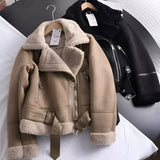 Maerelle – Women’s Oversized Biker Jacket with Warm Lining