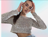 Alessia - Sequin Cropped Top