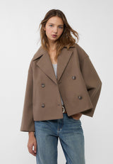 Elvarine - Women Double Breasted Short Jacket