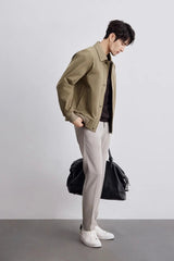 Alonzo – Men’s Collared Spring Jacket with Pockets