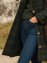 Bravielle - Womens Long Check Wool Coat