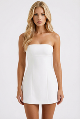 Carly Strapless Mini Dress - White