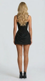 Cerene Corset Mini Dress - Black