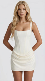 Cerene Corset Mini Dress - White