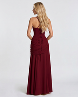 Charlotte Ruched Maxi Dress - Burgundy