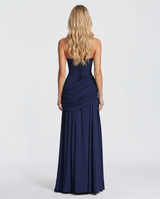Charlotte Ruched Maxi Dress - Navy