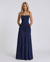 Charlotte Ruched Maxi Dress - Navy