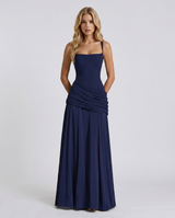 Charlotte Ruched Maxi Dress - Navy