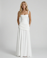 Charlotte Ruched Maxi Dress - White