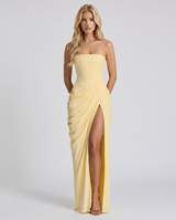 Cyrana Ruched Maxi Dress - Yellow