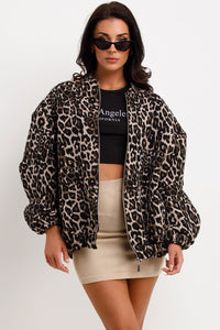 Zarel - Dame bomberjakke med leopardprint