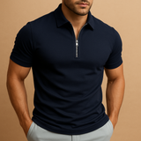 Jasper - Men Zip Polo Shirt Slim Fit Breathable
