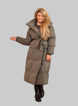 Selvine – Long Belted Puffer Coat for Women