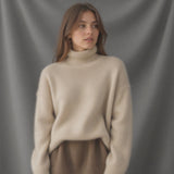 Celviera - Womens Oversized Cashmere Turtleneck Sweater