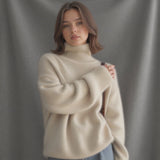 Celviera - Womens Oversized Cashmere Turtleneck Sweater
