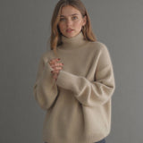 Celviera - Womens Oversized Cashmere Turtleneck Sweater