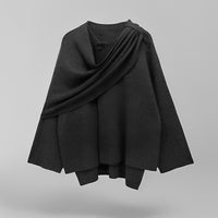 Emmeline – Poncho asimmetrico da donna in lana