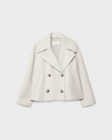 Thalena – Women’s Short Wool Blend Coat with Elegant Crossed Design
