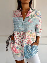 Georielle – Floral Button Blouse Women