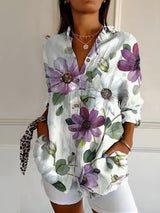 Georielle – Floral Button Blouse Women