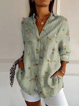 Georielle – Floral Button Blouse Women