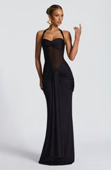 Bandra - Black Halter Neck Maxi Dress