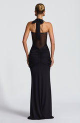 Bandra - Black Halter Neck Maxi Dress