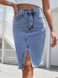 Bethany – High Waist Front Slit Midi Skirt