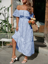 Catherin – Off Shoulder Tiered Maxi Wedding Guest Dress