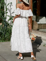 Catherin – Off Shoulder Tiered Maxi Wedding Guest Dress